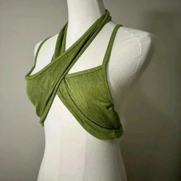 NWT CIDER BEACHY GREEN STRAPPY TOP S - Picture 3 of 5
